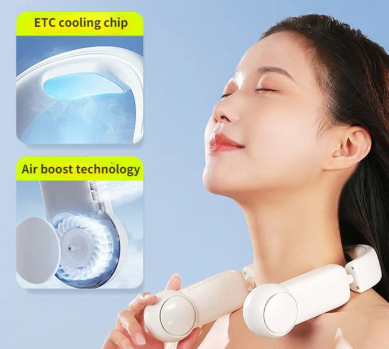 Portable Mini Neck Fan Portable air conditioner Fan USB Rechargeable, Air Cooler Cooling Wearable Neckband Fans