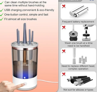Automatic Multi Brush Cleaner, Multi Makeup Brush Cleaner, Electric Makeup Brush Cleaner