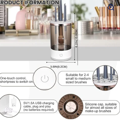 Automatic Multi Brush Cleaner, Multi Makeup Brush Cleaner, Electric Makeup Brush Cleaner